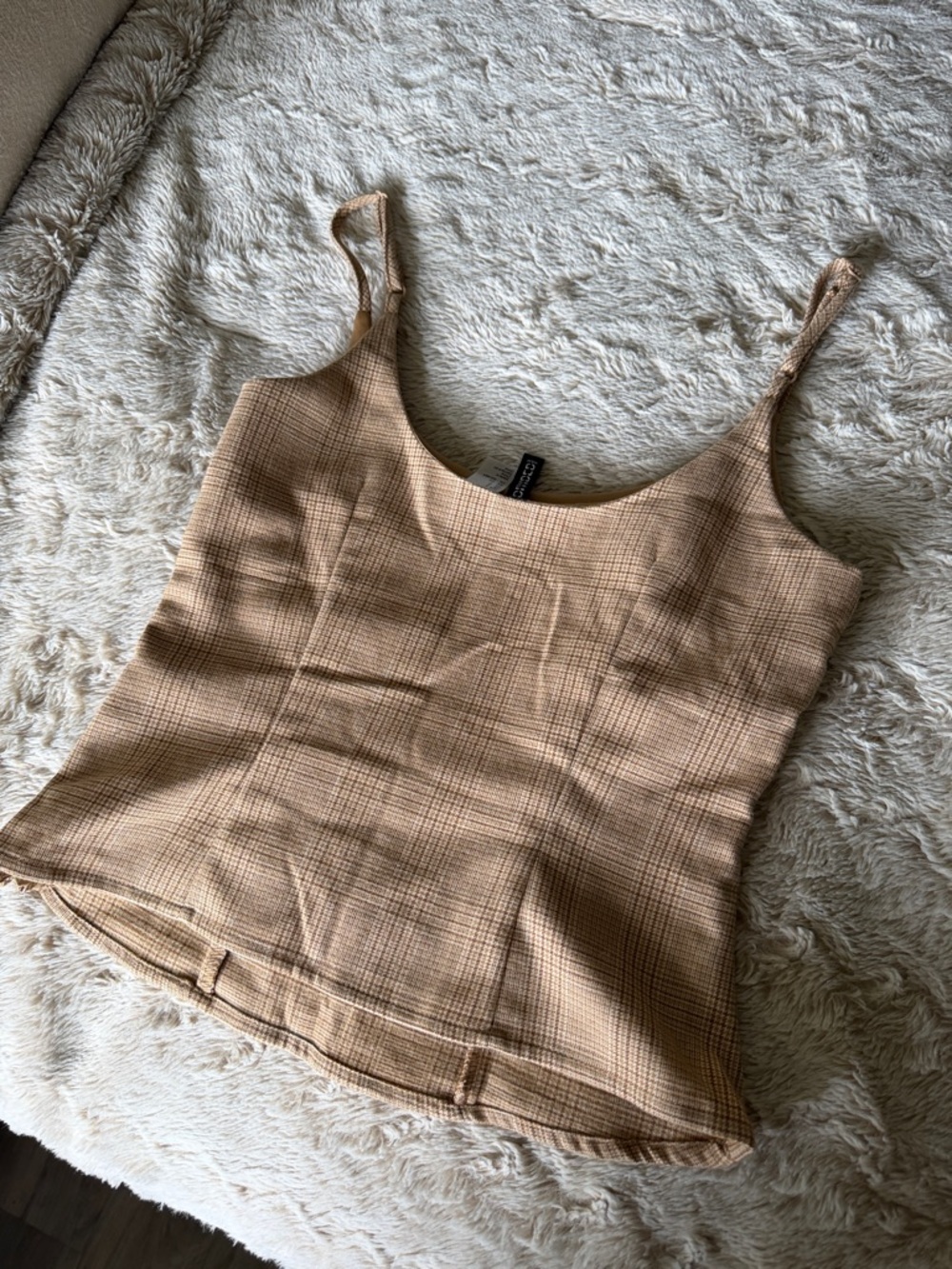 Women’s Tan Plaid Cami Top - Picture 6 of 6
